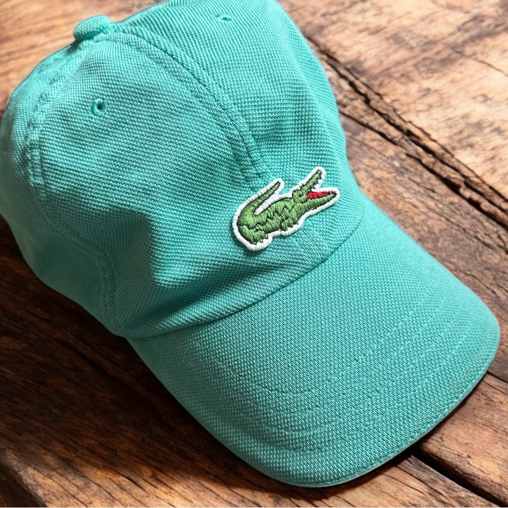 Lacoste Hat Cap Unisex One Size Blue Logo Adjustable Closure Casual